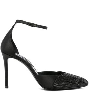 Giorgio Armani Pumps Con Cinturino Alla Caviglia E Cristalli 90Mm - Nero