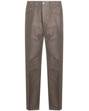 Rick Owens Pressed-Crease Straight-Leg Trousers - Grey
