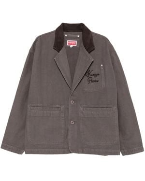KENZO Patch-Pocket Cotton Jacket - Brown
