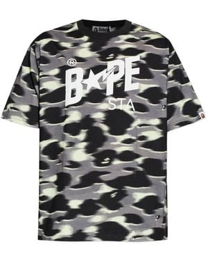 A Bathing Ape Camouflage-Print Short-Sleeve T-Shirt - Black