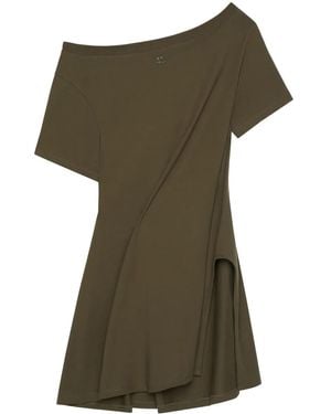 Courreges Boat Neck Mini Dress - Green