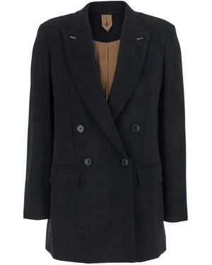 Max Mara Mosso Double-Breasted Contrast-Stitch Blazer - Blue