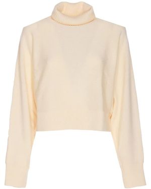 MICHAEL Michael Kors Stehkragen-Pullover mit Logo-Schild - Natur