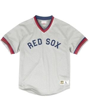 Mitchell & Ness X Mlb Boston Sox V-Neck Jersey - Grey