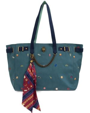 Kurt Geiger Solane Embroidered Tote Bag - Blue