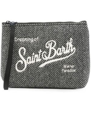 MC2 Saint Barth Aline Clutch Mit Fischgrätenmuster - Grau