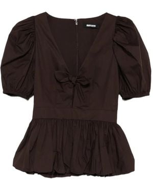 ROTATE BIRGER CHRISTENSEN Puff-Sleeve Top - Black