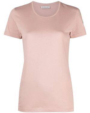 Moncler Tshirt With Logo - Pink