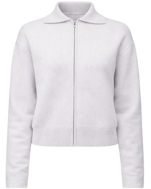 Allude Collar Zip Jacket - White