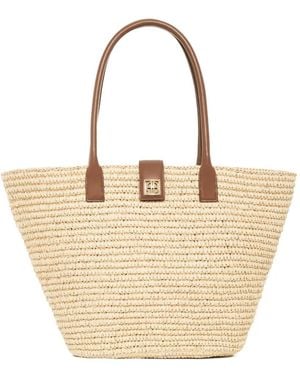 Anine Bing Lou Monogram Tote Bag - Natural