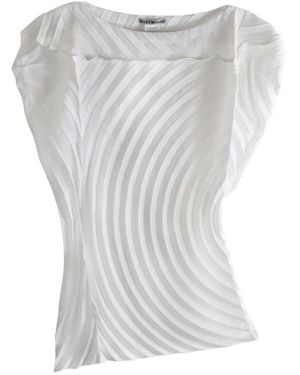 Issey Miyake Paper Bag Pleats Curved Top - Gray