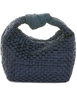 Maria La Rosa Mini Datolite Woven-Texture Shoulder Bag - Blue
