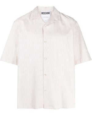 Moschino Camicia Con Logo Jacquard - Bianco