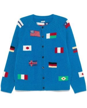 Bode Round The World Cardigan - Blue