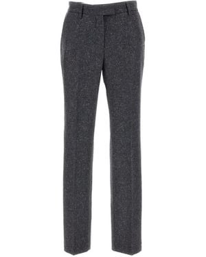 Alberto Biani Tweed Straight-Leg Trousers - Blue