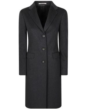Tagliatore Single-Breasted Notched-Lapel Coat - Black