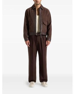 Manière De Voir Pleated-Front Tailored Pants - Brown