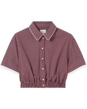 Claudie Pierlot Cropped Checked Shirt - Purple