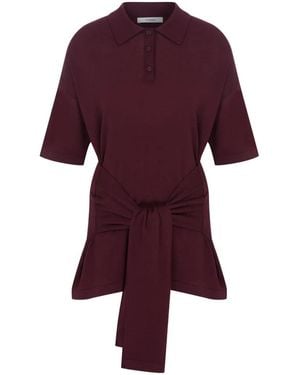 MEGUSTA Polo Oversize À Détail Noué - Purple