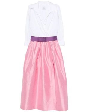 Sara Roka Belted Wrap-Style Dress - Pink