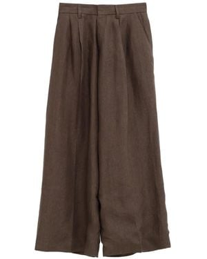 ERL Pleated Palazzo Trousers - Brown