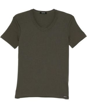 Tom Ford Logo-Patch T-Shirt - Green