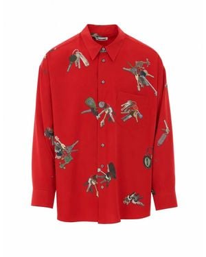 Magliano A Bunch Of Keys Silk Shirt - Red