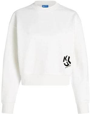KARL LAGERFELD Monogram-Print Sweatshirt - White