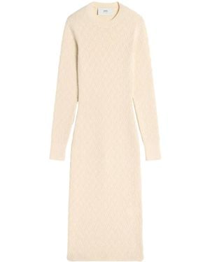 Ami Paris Ami De Coeur Midi Dress - Natural