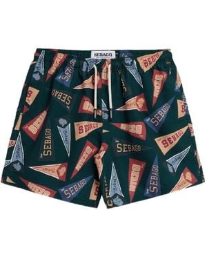 Sebago Patterned Sandbeach Shorts - Green