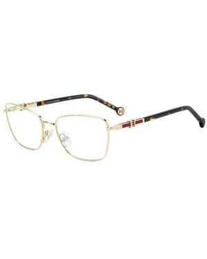 Carolina Herrera Logo-Plaque Square-Frame Glasses - Metallic