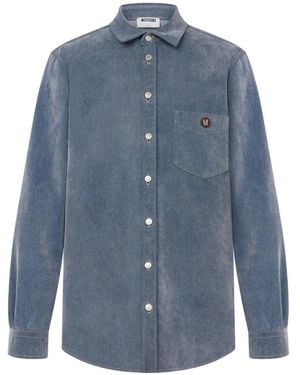 Moschino Brushed Button-Up Shirt - Blue