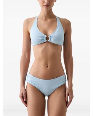 MICHAEL Michael Kors Ring-Detail Halterneck Bikini - Blue