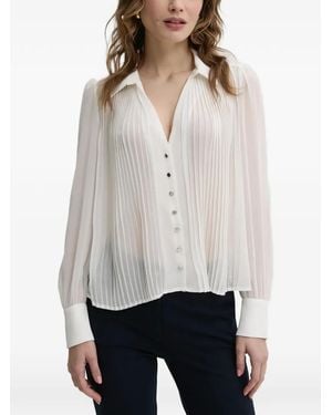Morgan Geplooid Shirt - Wit