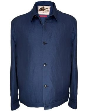 Luciano Barbera Button-Up Windbreaker - Blue