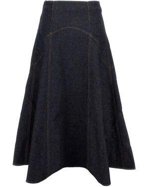 Jacquemus 'De-Nîmes Triangle' Denim Flared Skirt - Blue