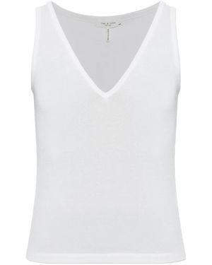Rag & Bone V-Neck Sleeveless Top - White