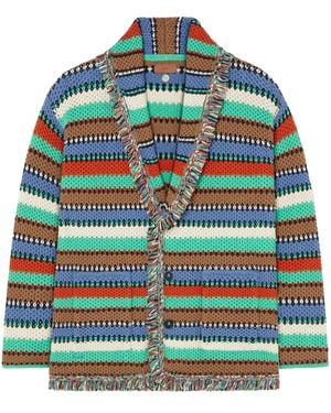 Alanui Sunny Stripes Cardigan - Grün