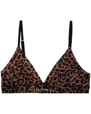 Love Stories Nahtloser BH mit Leopardenmuster - Braun