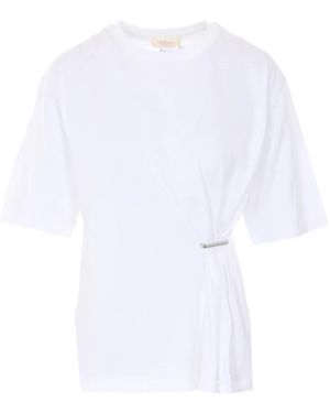 Twinset Plaque Ruffle T-Shirt - White