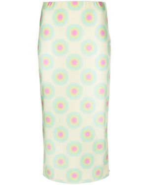 Sportmax Graphic-Print Midi Skirt - Green