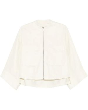 Psophia Zipped Wide-Sleeve Jacket - White