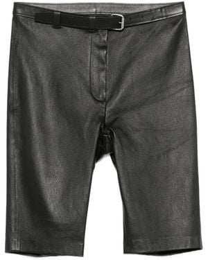 Alexander Wang Belted Leather Shorts - Gray