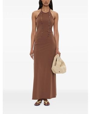 Christopher Esber Beach Quartz Halterneck Long Dress - Brown