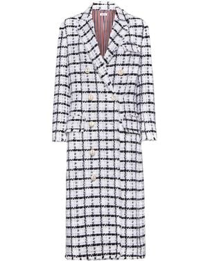 Thom Browne Checked Coat - White