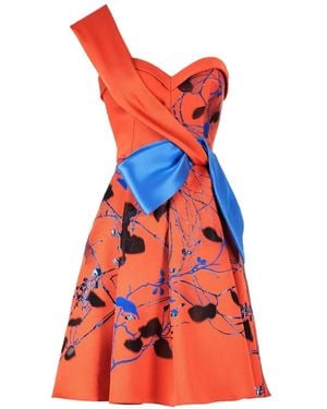 Gemy Maalouf Bow-Detail Mini Dress - Red