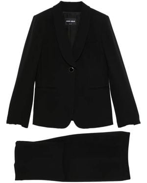 Giorgio Armani Single-Breasted Shawl-Lapel Suit - Black
