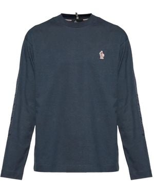 Moncler T-Shirt À Manches Longues - Bleu