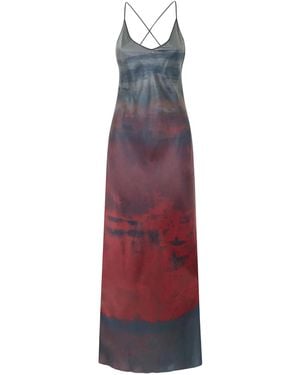 Roberto Cavalli Spaghetti-Strap Dress - Purple