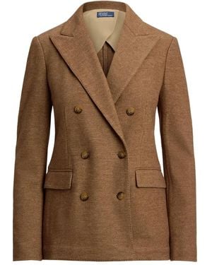 Polo Ralph Lauren Double-Breasted Herringbone Blazer - Brown